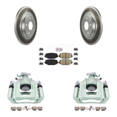 Rear Brake Caliper Coat Rotor Ceramic Pad Kit For Ram C/V With Dual Piston Front KCG-100692N