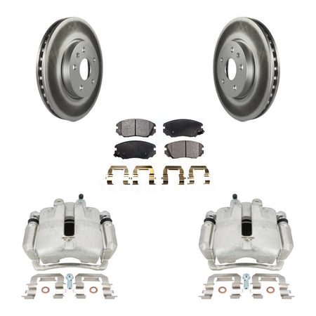 Front Brake Caliper Coat Rotors Ceramic Pad Kit For Chevrolet Equinox GMC Terrain Malibu KCG-100692T
