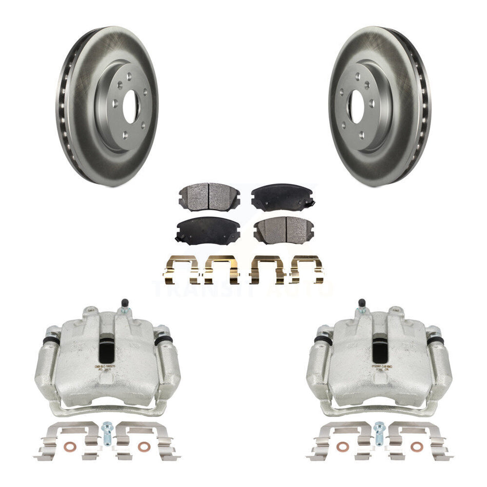 Front Brake Caliper Coat Rotors Ceramic Pad Kit For Chevrolet Equinox GMC Terrain Malibu KCG-100692T