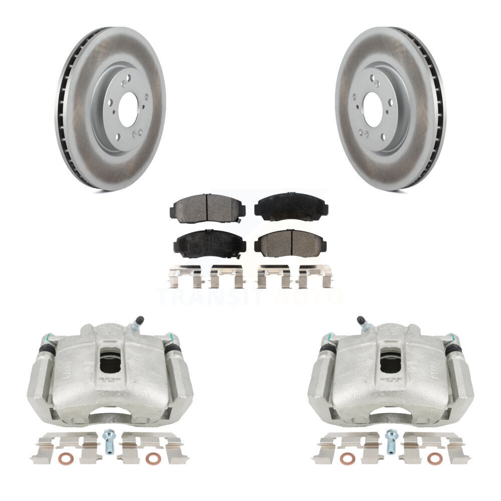 Front Brake Caliper Coat Rotor Semi-Metallic Pad Kit For Acura TL Automatic transmission KCG-100693P