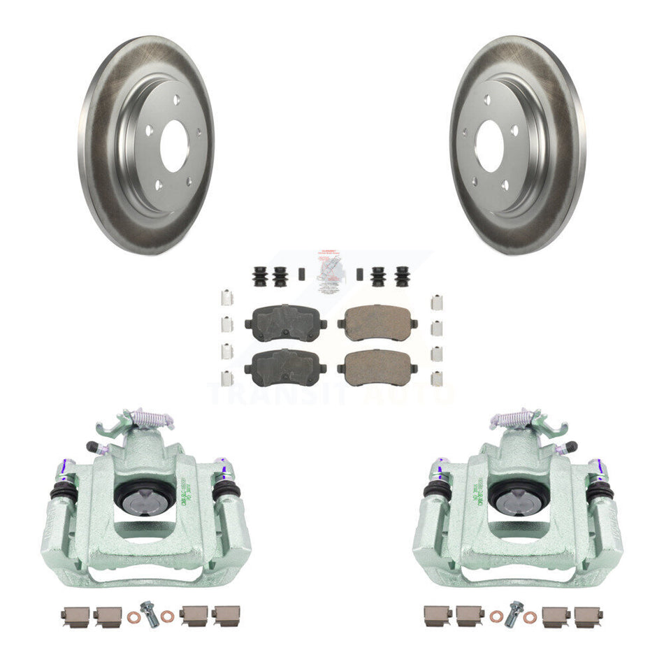 Rear Disc Brake Caliper Coated Rotors And Ceramic Pads Kit For Chrysler Town & Country Dodge Grand Caravan Volkswagen Routan Ram C/V KCG-100694N