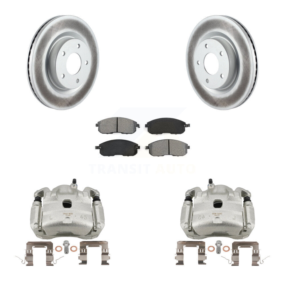 Front Disc Brake Caliper Coated Rotors And Semi-Metallic Pads Kit For Nissan Altima KCG-100694S