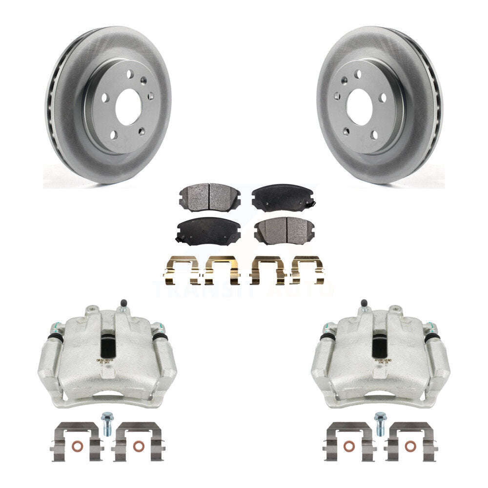 Front Brake Caliper Coat Rotor Ceramic Pad Kit For Chevrolet Malibu Buick Regal LaCrosse KCG-100694T