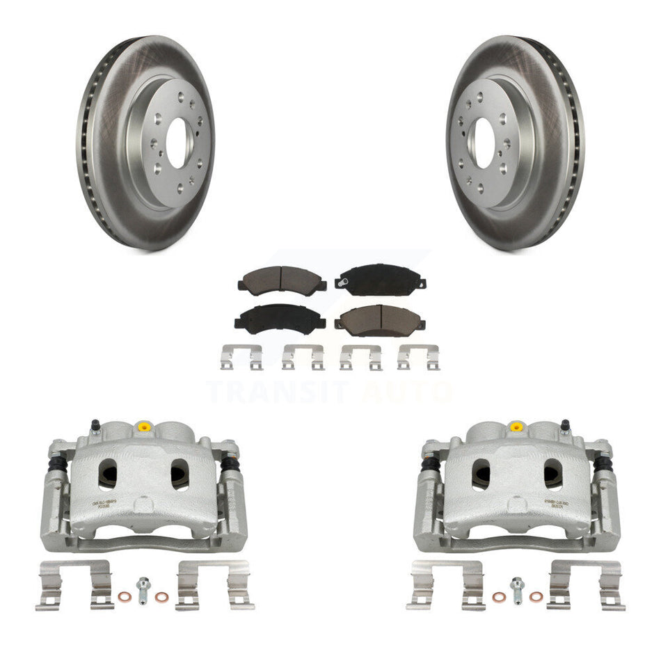 Front Brake Caliper Coat Rotor & Ceramic Pad Kit For Chevrolet Avalanche Cadillac GMC XL KCG-100695C