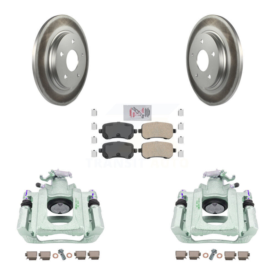 Rear Disc Brake Caliper Coated Rotors And Ceramic Pads Kit For Chrysler Town & Country Dodge Grand Caravan Volkswagen Routan Ram C/V KCG-100695N