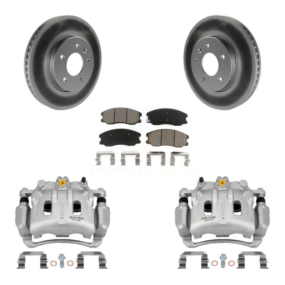 Front Brake Caliper Coat Rotor Ceramic Pad Kit For Chevrolet Equinox Pontiac Torrent Vue KCG-100697C