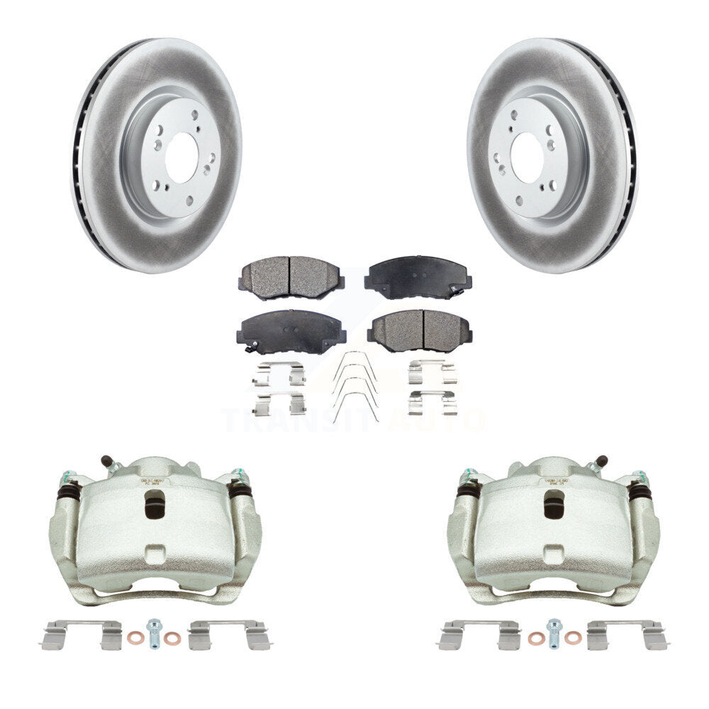 Front Disc Brake Caliper Coated Rotors And Ceramic Pads Kit For 2005-2006 Honda CR-V KCG-100698T