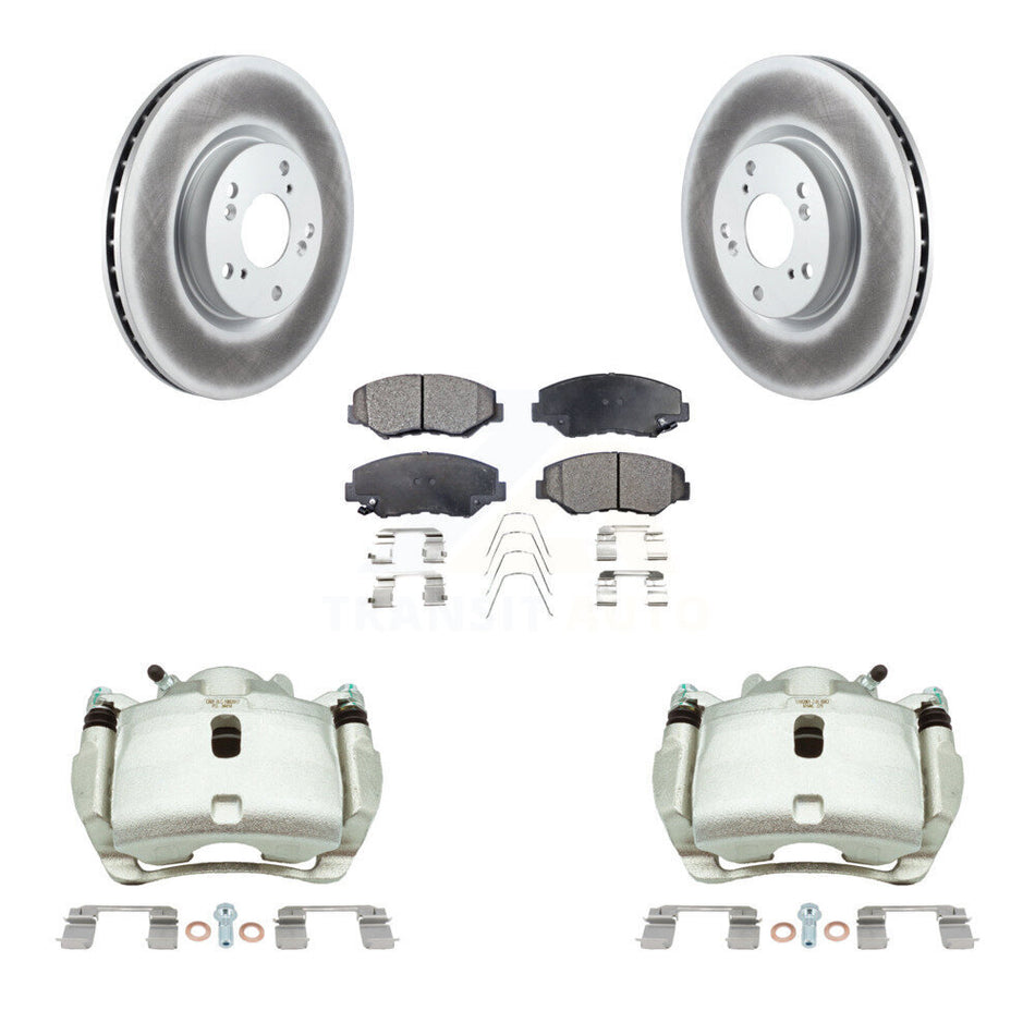 Front Disc Brake Caliper Coated Rotors And Ceramic Pads Kit For 2005-2006 Honda CR-V KCG-100698T
