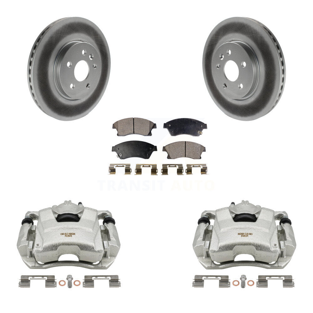 Front Disc Brake Caliper Coat Rotor And Ceramic Pad Kit For 2013-2014 Chevrolet Sonic RS KCG-100699T