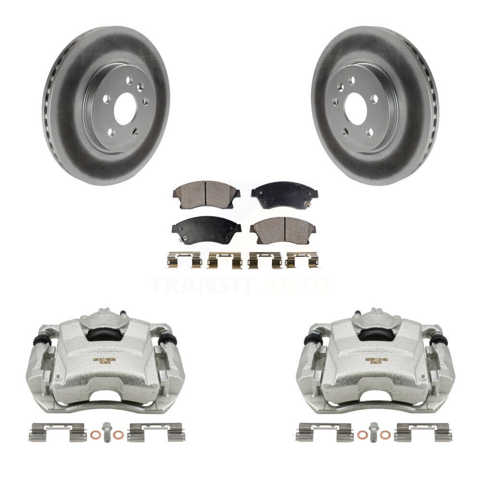 Front Disc Brake Caliper Coat Rotor And Ceramic Pad Kit For 2013-2014 Chevrolet Sonic RS KCG-100699T