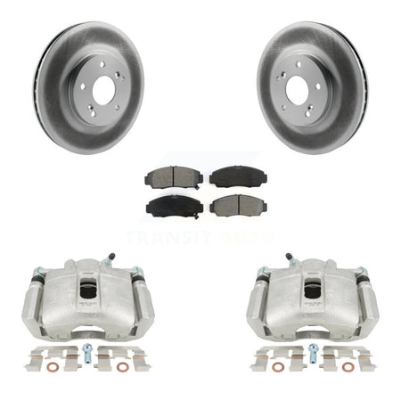 Front Brake Caliper Coat Rotors & Semi-Metallic Pad Kit For Honda Accord Acura TSX TL CL KCG-100702S