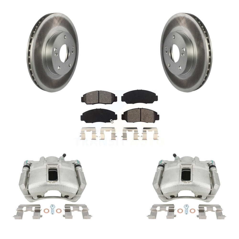 Front Disc Brake Caliper Coated Rotors And Semi-Metallic Pads Kit For Honda Accord KCG-100703S