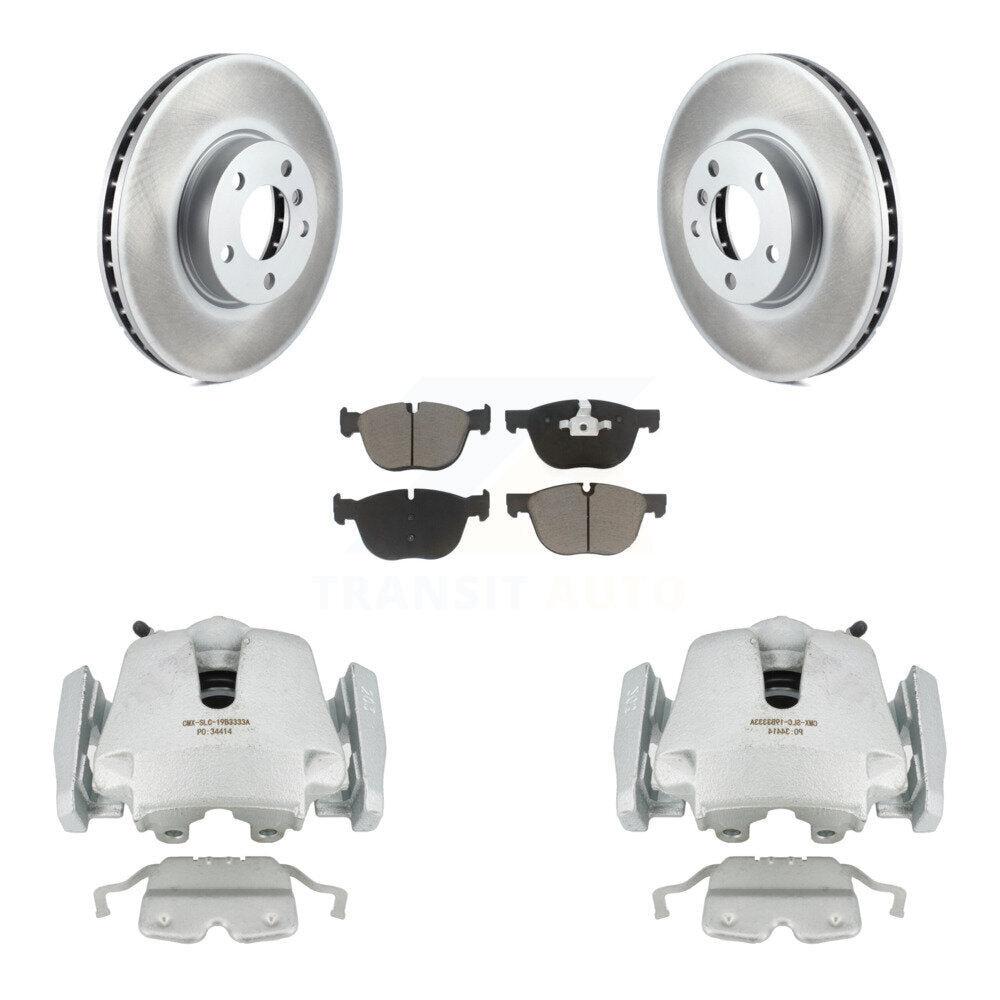 Front Disc Brake Caliper Coated Rotors And Ceramic Pads Kit For BMW X5 X6 KCG-100704C