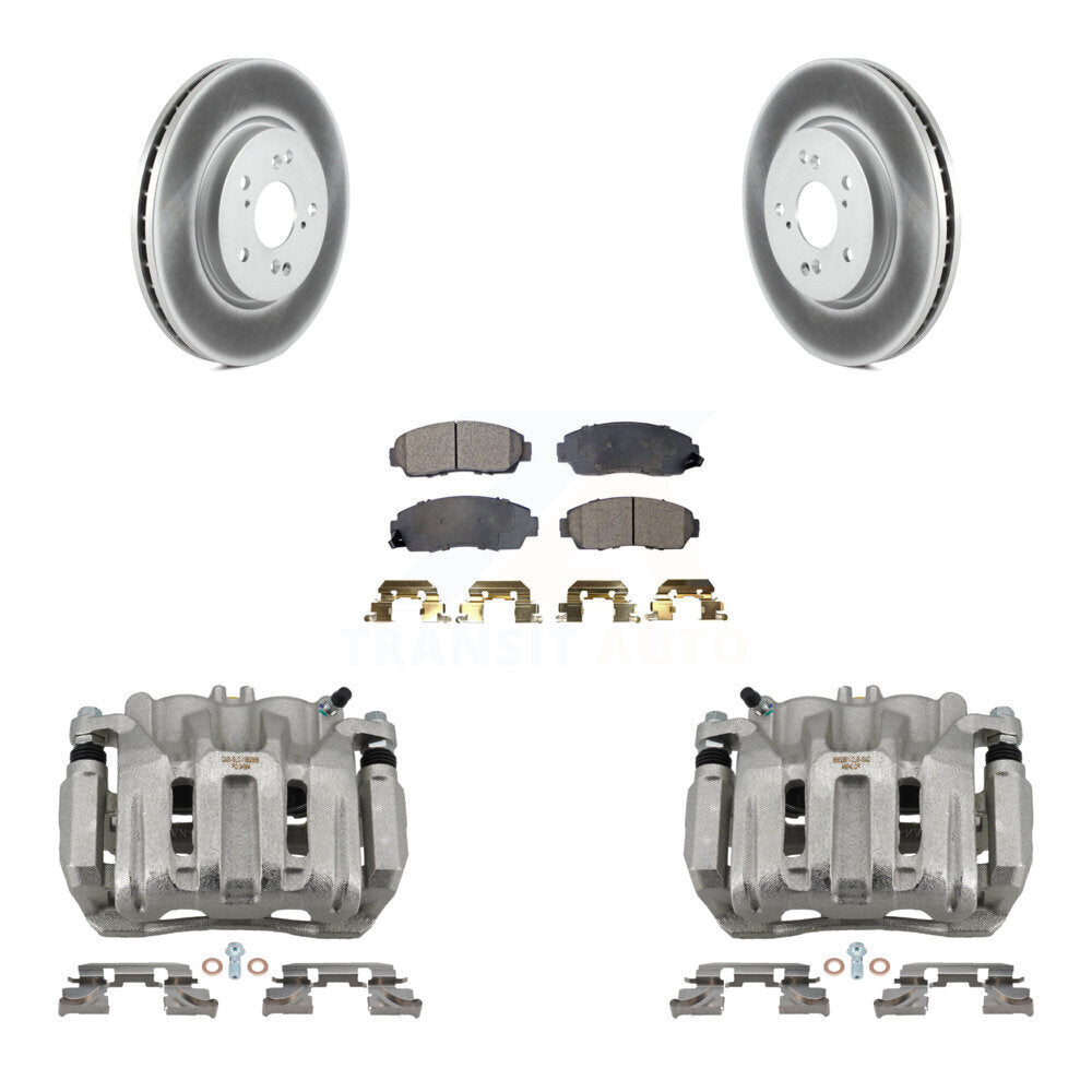 Front Brake Caliper Coat Rotor And Semi-Metallic Pad Kit For Honda CR-V Acura RDX Accord KCG-100704P