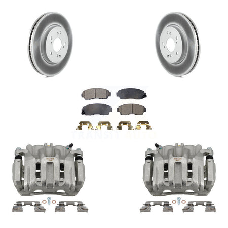 Front Brake Caliper Coat Rotor And Semi-Metallic Pad Kit For Honda CR-V Acura RDX Accord KCG-100704P