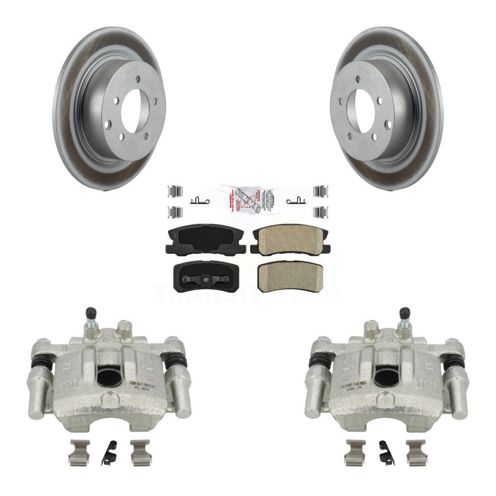 Rear Disc Brake Caliper Coated Rotors And Ceramic Pads Kit For Dodge Caliber Mitsubishi Lancer KCG-100706N by Transit Auto