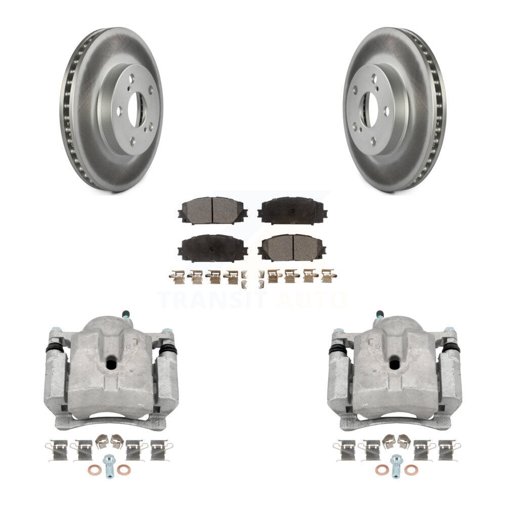 Front Disc Brake Caliper Coat Rotors Semi-Metallic Pad Kit For Toyota Prius Lexus CT200h KCG-100706P