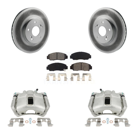 Front Disc Brake Caliper Coated Rotors And Semi-Metallic Pads Kit For Honda Accord KCG-100706S