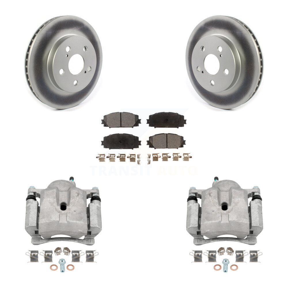 Front Disc Brake Caliper Coat Rotor Semi-Metallic Pad Kit For Toyota Corolla Prius Prime KCG-100707P