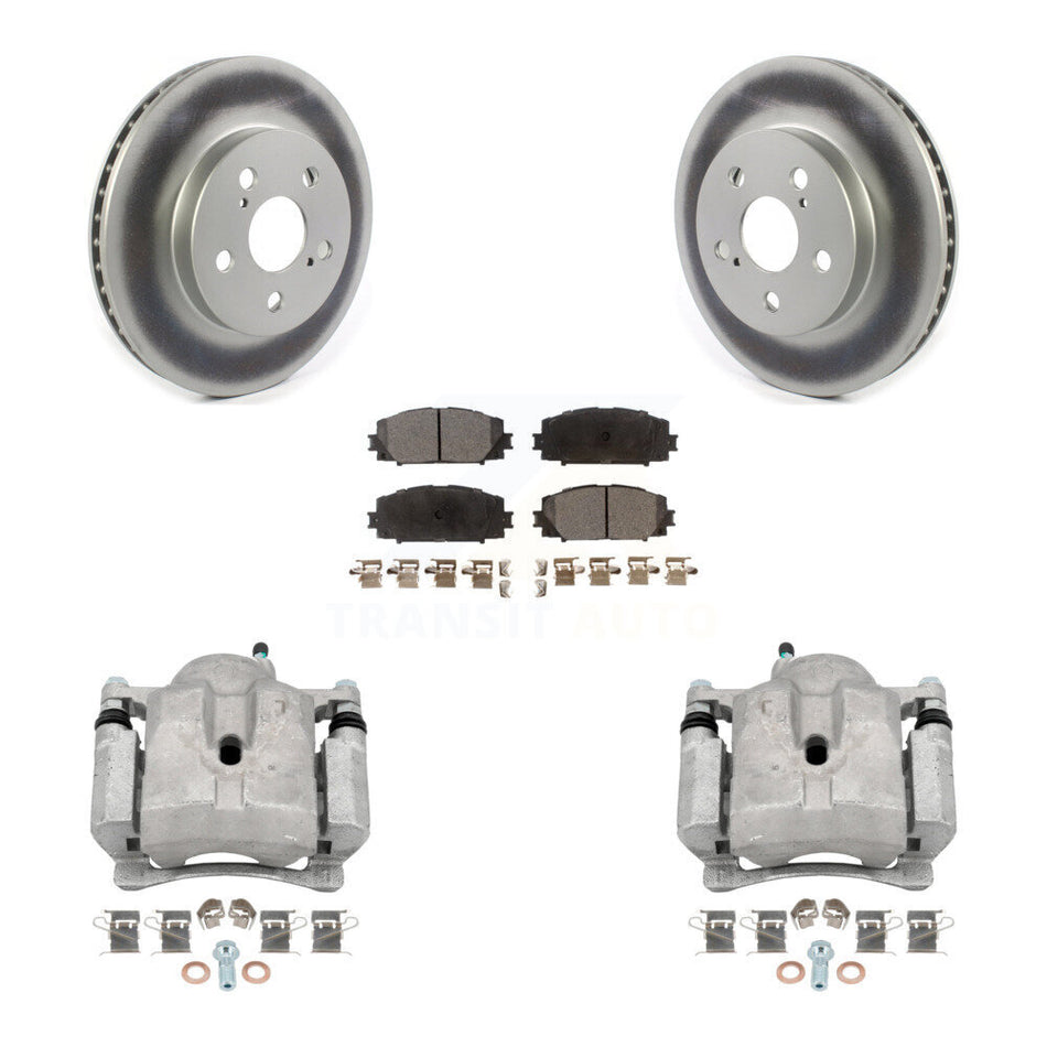 Front Disc Brake Caliper Coat Rotor Semi-Metallic Pad Kit For Toyota Corolla Prius Prime KCG-100707P