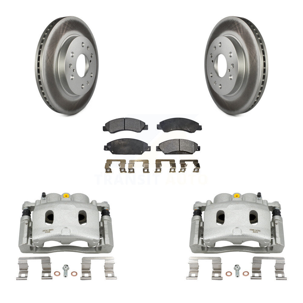 Front Brake Caliper Coat Rotor & Ceramic Pad Kit For Chevrolet Avalanche Cadillac GMC XL KCG-100708T