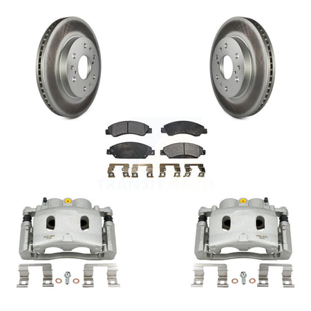 Front Brake Caliper Coat Rotor & Ceramic Pad Kit For Chevrolet Avalanche Cadillac GMC XL KCG-100708T