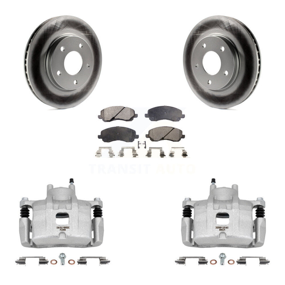 Front Disc Brake Caliper Coated Rotors And Semi-Metallic Pads Kit For Mitsubishi Lancer KCG-100709P