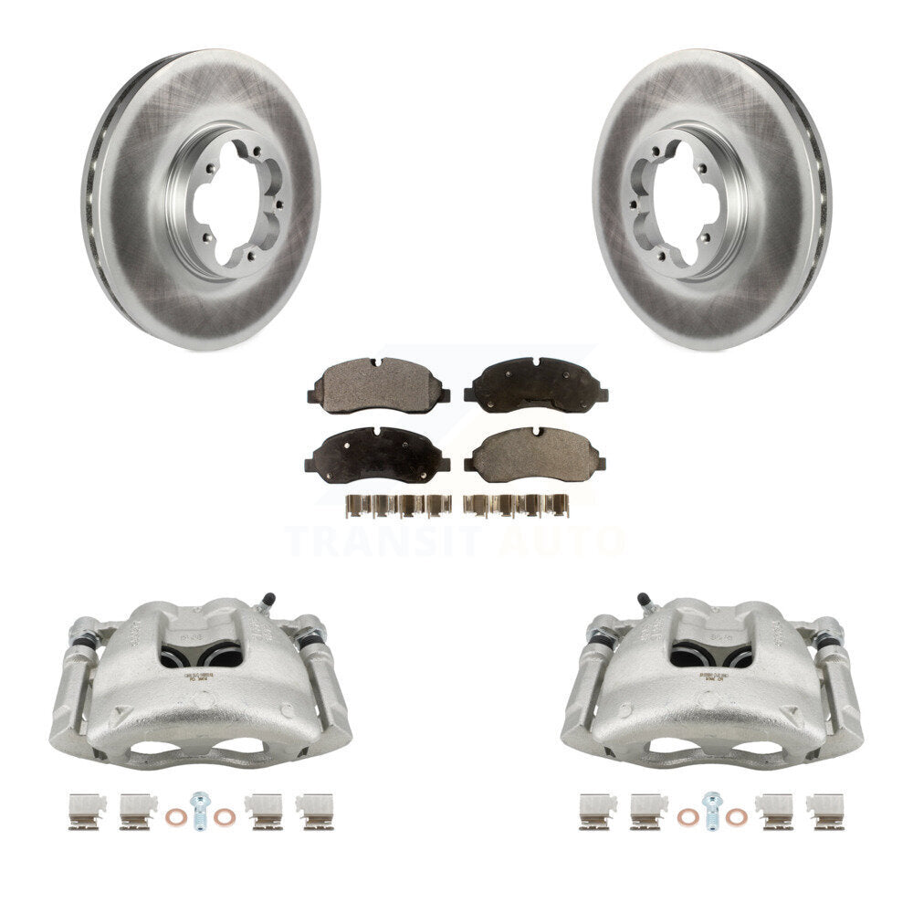 Front Disc Brake Caliper Coat Rotor And Ceramic Pad Kit For Ford Transit-250 Transit-150 KCG-100709T