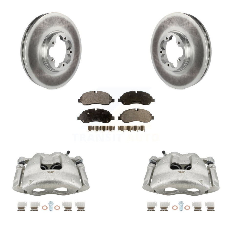 Front Disc Brake Caliper Coat Rotor And Ceramic Pad Kit For Ford Transit-250 Transit-150 KCG-100709T