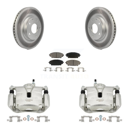 Front Disc Brake Caliper Coated Rotors And Ceramic Pads Kit For Mazda 3 CX-3 Sport KCG-100711C