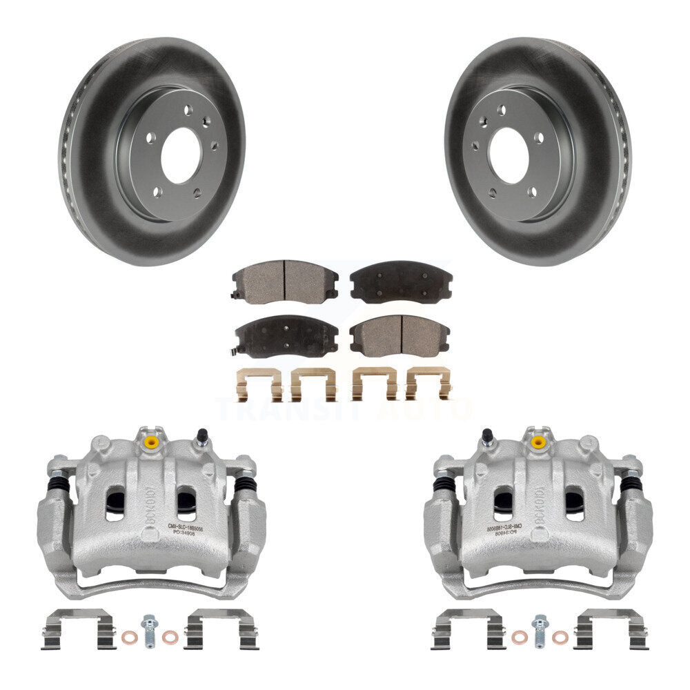 Front Brake Caliper Coat Rotor Ceramic Pad Kit For Chevrolet Equinox Pontiac Torrent Vue KCG-100711T