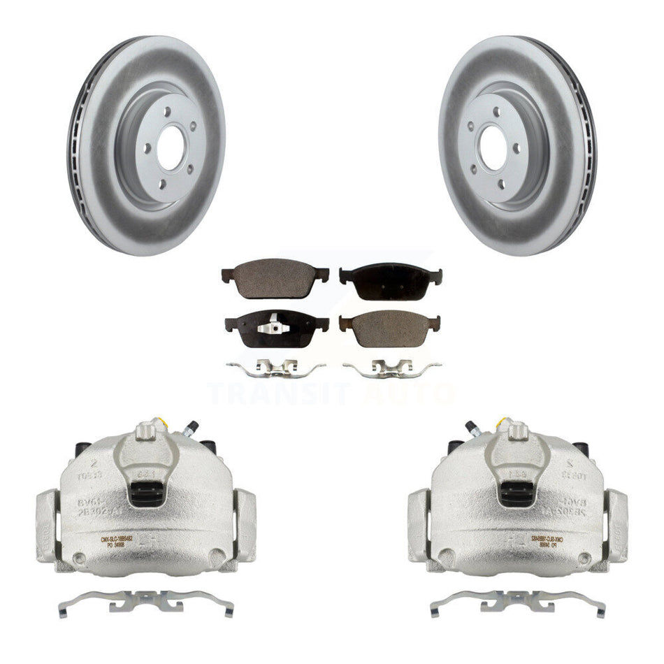 Front Brake Caliper Coat Rotors Ceramic Pad Kit For Ford Focus With 320mm Diameter Rotor KCG-100712T