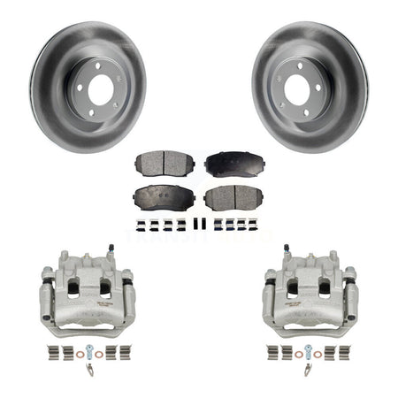 Front Disc Brake Caliper Coated Rotors And Ceramic Pads Kit For Ford Edge Lincoln MKX KCG-100713T