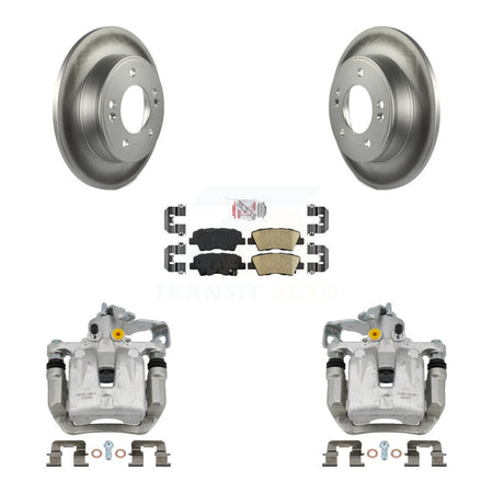 Rear Brake Caliper Coat Rotor & Ceramic Pad Kit For Kia Forte Hyundai Forte5 Veloster GT KCG-100714N