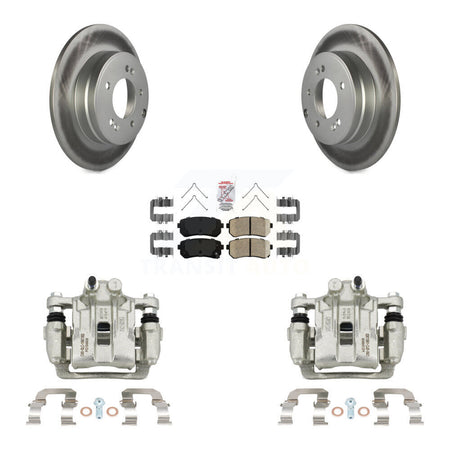 Rear Disc Brake Caliper Coated Rotors And Ceramic Pads Kit For Hyundai Sonata Kia Optima KCG-100715N