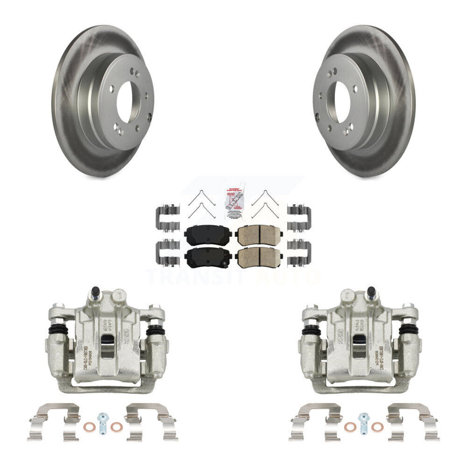 Rear Disc Brake Caliper Coated Rotors And Ceramic Pads Kit For Hyundai Sonata Kia Optima KCG-100715N