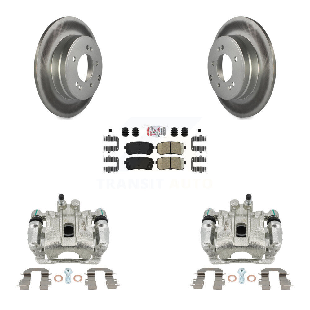 Rear Brake Caliper Coat Rotors & Ceramic Pad Kit For 2015-2016 Hyundai Sonata GAS engine KCG-100716N