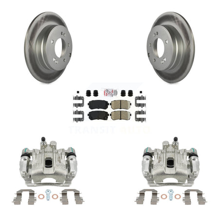 Rear Brake Caliper Coat Rotors & Ceramic Pad Kit For 2015-2016 Hyundai Sonata GAS engine KCG-100716N