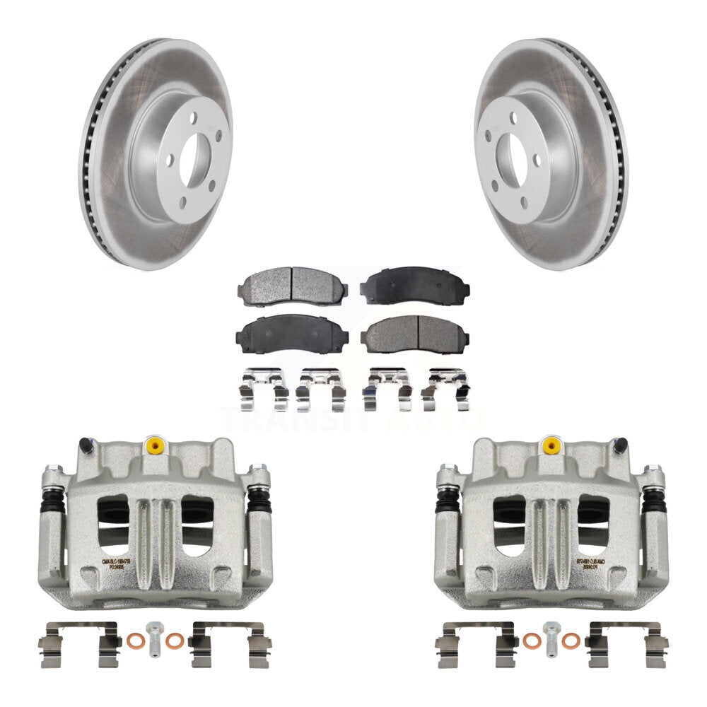 Front Brake Caliper Coat Rotor Ceramic Pad Kit For Ford Ranger Mazda B4000 Explorer Trac KCG-100716T