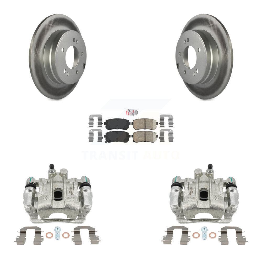 Rear Brake Caliper Coat Rotors & Ceramic Pad Kit For 2015-2016 Hyundai Sonata GAS engine KCG-100717N