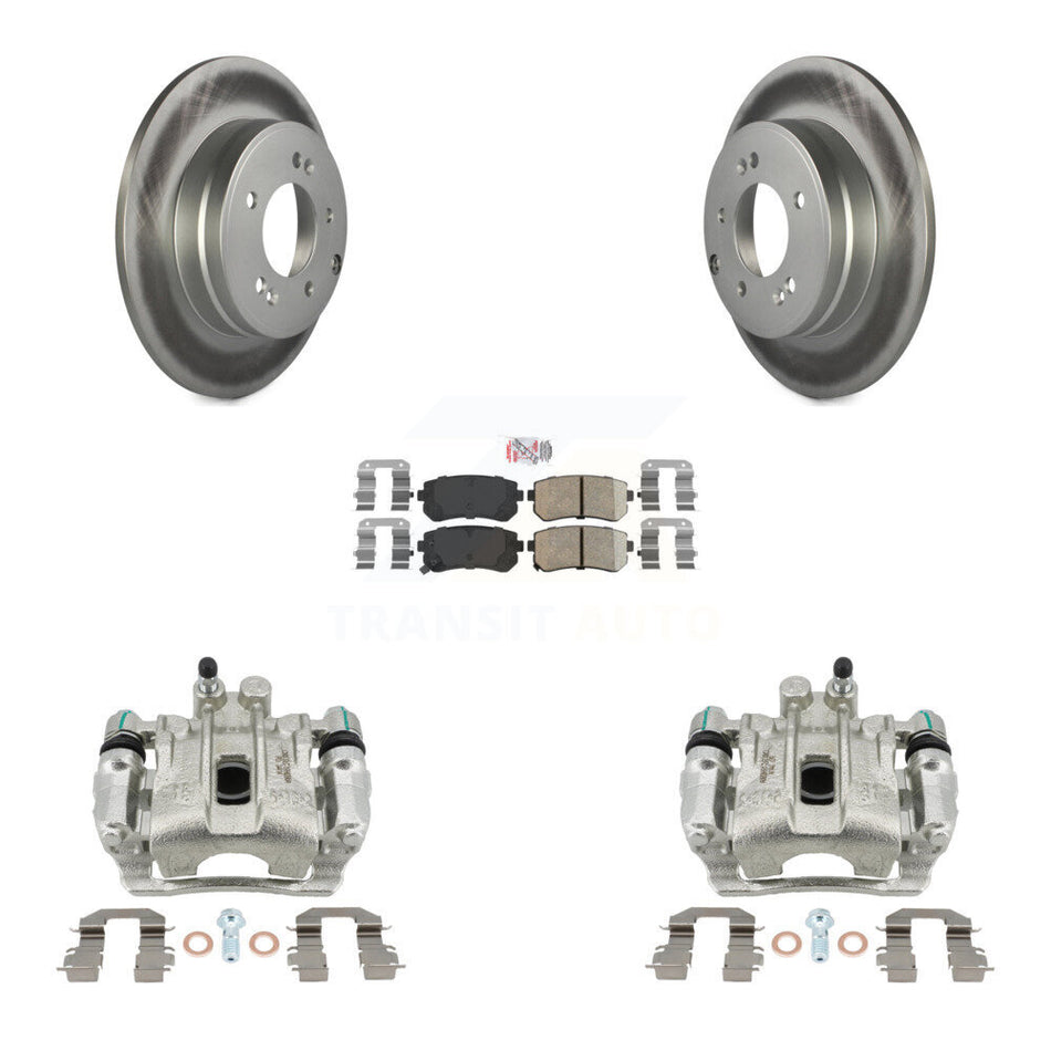 Rear Brake Caliper Coat Rotors & Ceramic Pad Kit For 2015-2016 Hyundai Sonata GAS engine KCG-100717N