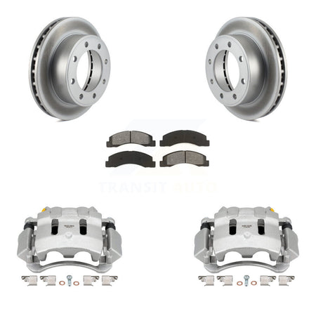 Front Brake Caliper Coat Rotor And Semi-Metallic Pad Kit For Ford F-350 Super Duty F-250 KCG-100717S