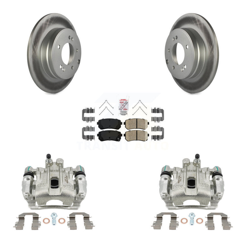 Rear Disc Brake Caliper Coated Rotors And Ceramic Pads Kit For Hyundai Sonata Kia Optima KCG-100718N