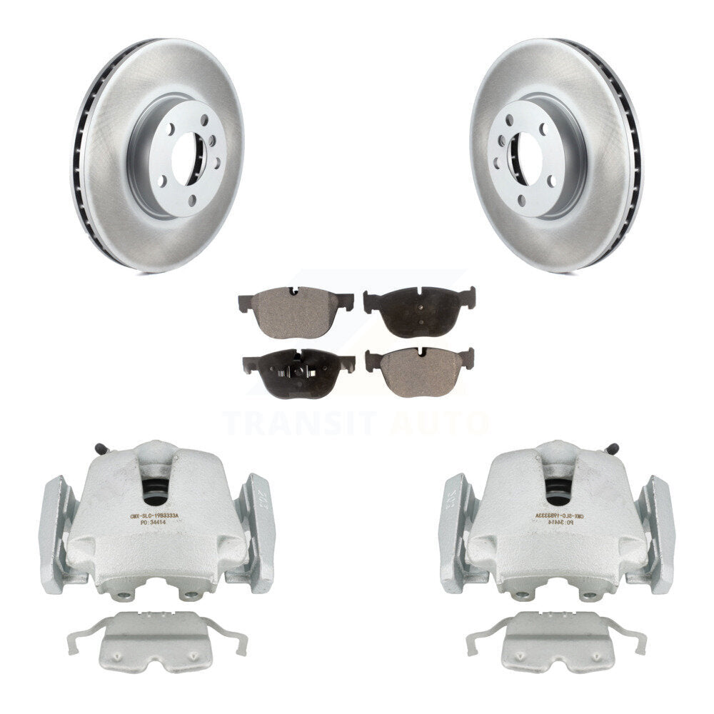 Front Disc Brake Caliper Coated Rotors And Ceramic Pads Kit For BMW X5 X6 KCG-100718T