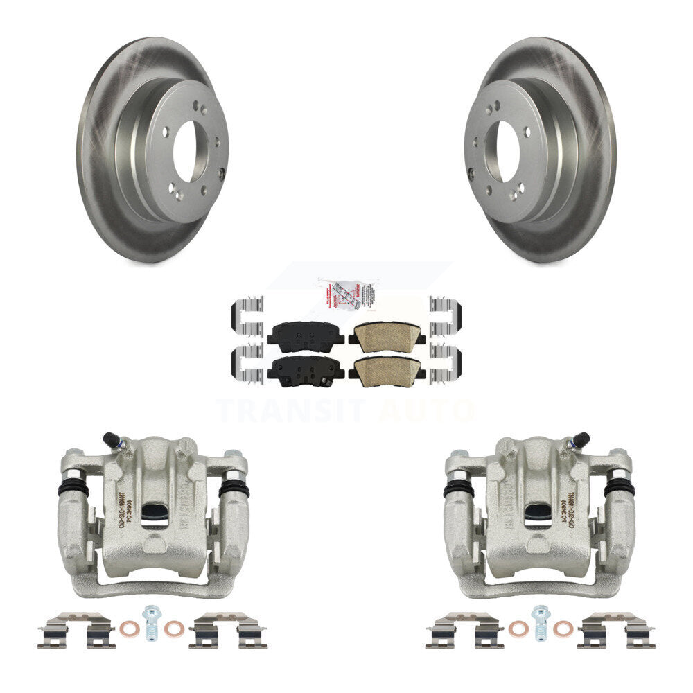 Rear Brake Caliper Coat Rotor & Ceramic Pad Kit For Kia Optima With Manual Parking KCG-100719N