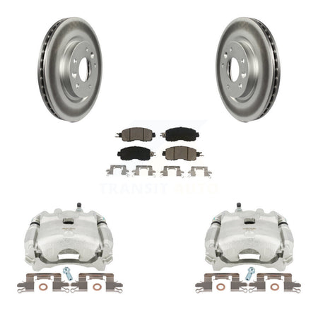 Front Disc Brake Caliper Coated Rotors And Ceramic Pads Kit For Nissan LEAF KCG-100720C