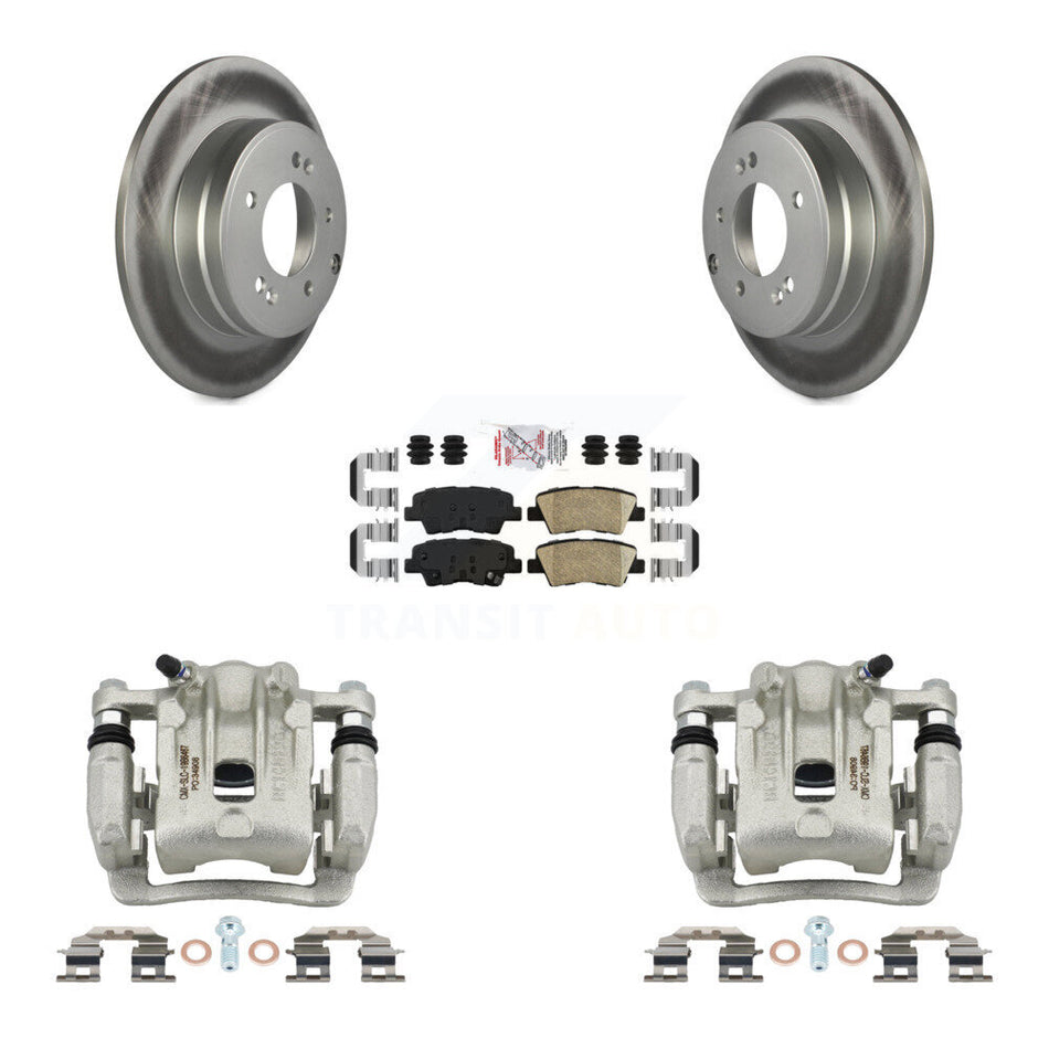 Rear Brake Caliper Coat Rotor & Ceramic Pad Kit For Kia Optima With Manual Parking KCG-100720N