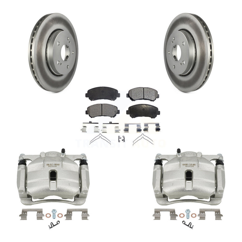 Front Disc Brake Caliper Coated Rotors And Ceramic Pads Kit For 2010-2013 Suzuki Kizashi KCG-100720T