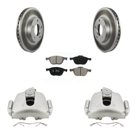 Front Disc Brake Caliper Coated Rotors And Semi-Metallic Pads Kit For Mazda 3 Sport KCG-100721S