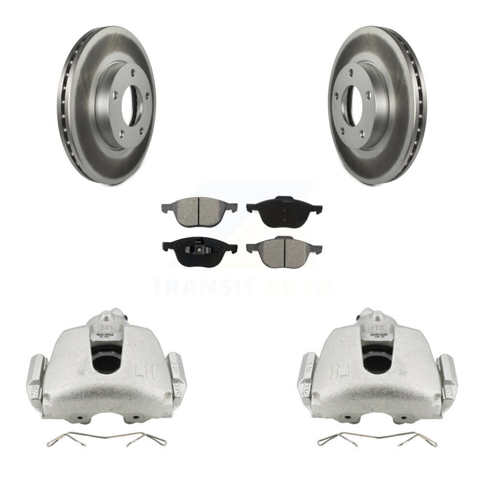 Front Disc Brake Caliper Coated Rotors And Semi-Metallic Pads Kit For Mazda 3 Sport KCG-100721S